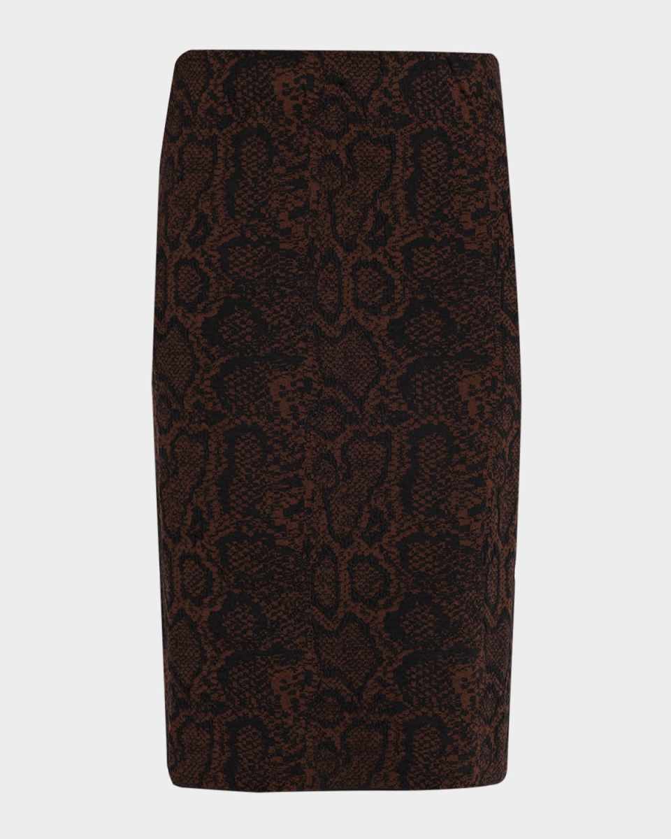 Textured Snake Jacquard Pencil Skirt
